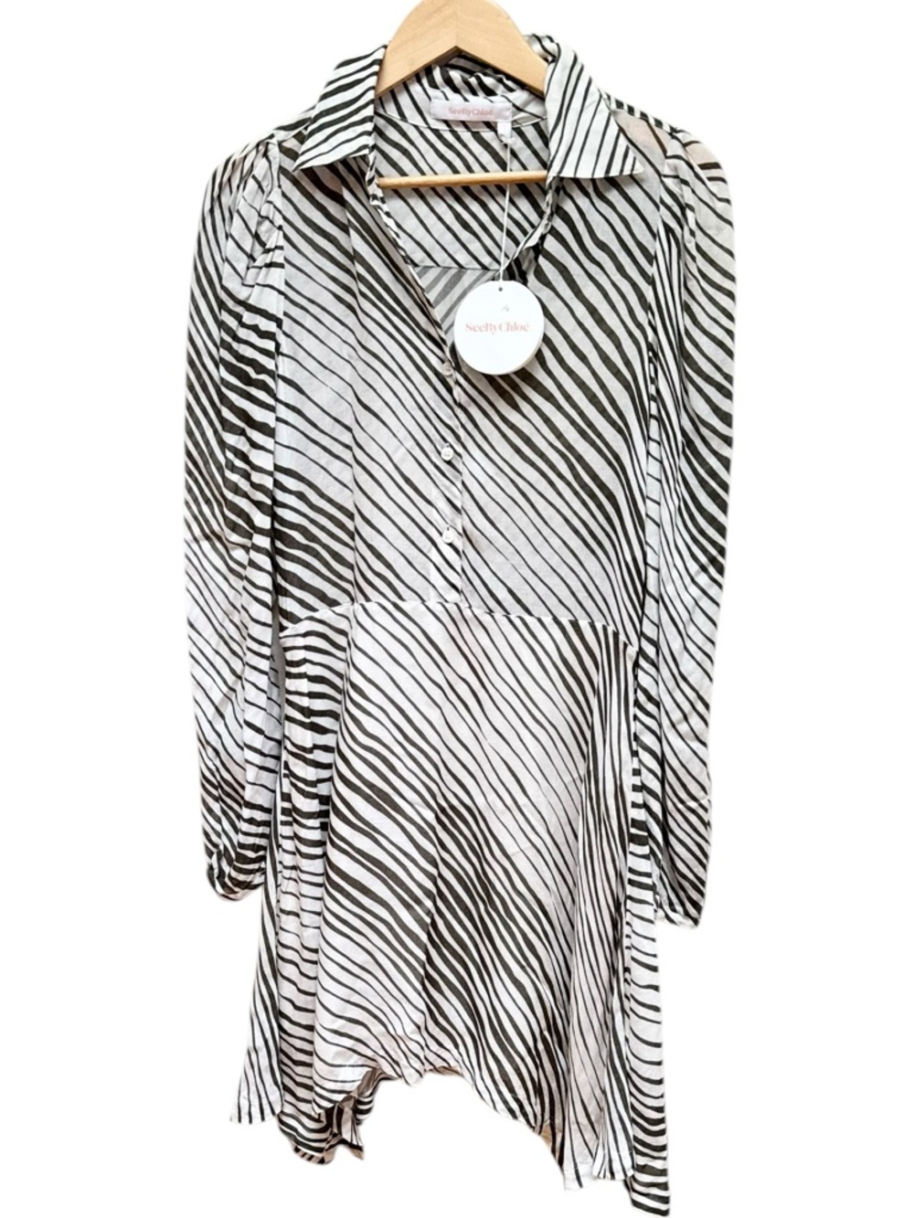 See by Chloe *NEW* Zebra Print Button-Down Shirt Dress - Picture 2 of 15